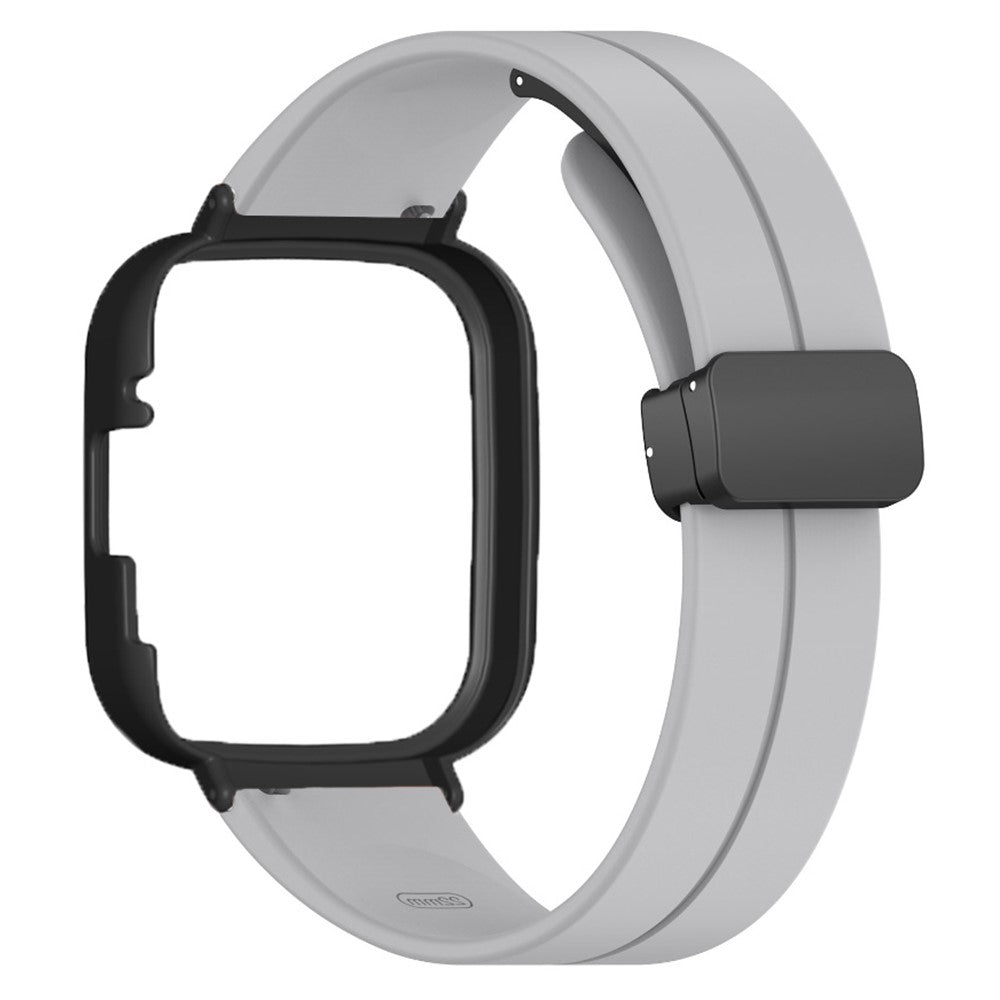 Xiaomi Redmi Watch 3 Watch Band Black Magnetic Buckle Silicone Wrist Strap with Watch Case - Grey#serie_6