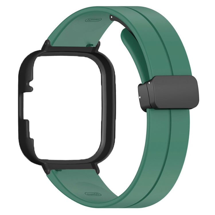 Xiaomi Redmi Watch 3 Watch Band Black Magnetic Buckle Silicone Wrist Strap with Watch Case - Army Green#serie_8