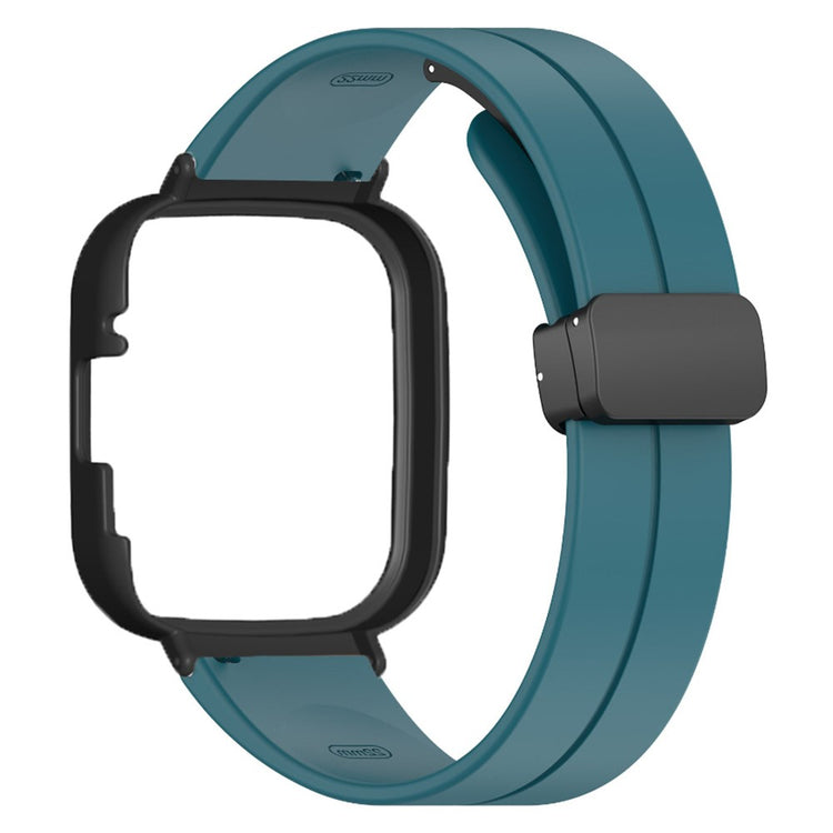 Xiaomi Redmi Watch 3 Watch Band Black Magnetic Buckle Silicone Wrist Strap with Watch Case - Rock Cyan#serie_11