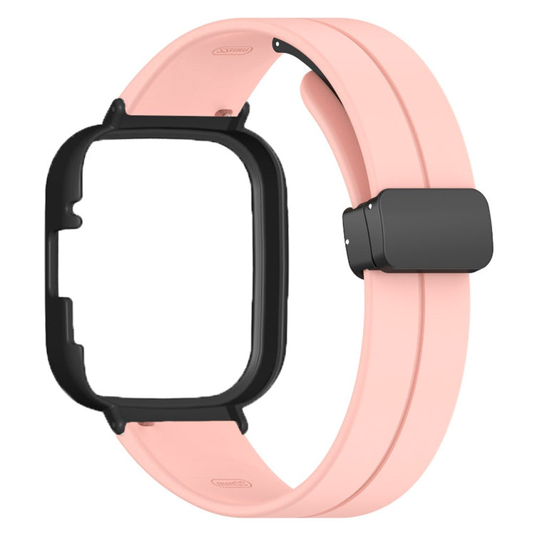 Xiaomi Redmi Watch 3 Watch Band Black Magnetic Buckle Silicone Wrist Strap with Watch Case - Pink#serie_12