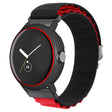 Google Pixel Watch / Pixel Watch 2 Watch Band Nylon Loop Wrist Strap with Watch Case - White Black+Black White Case