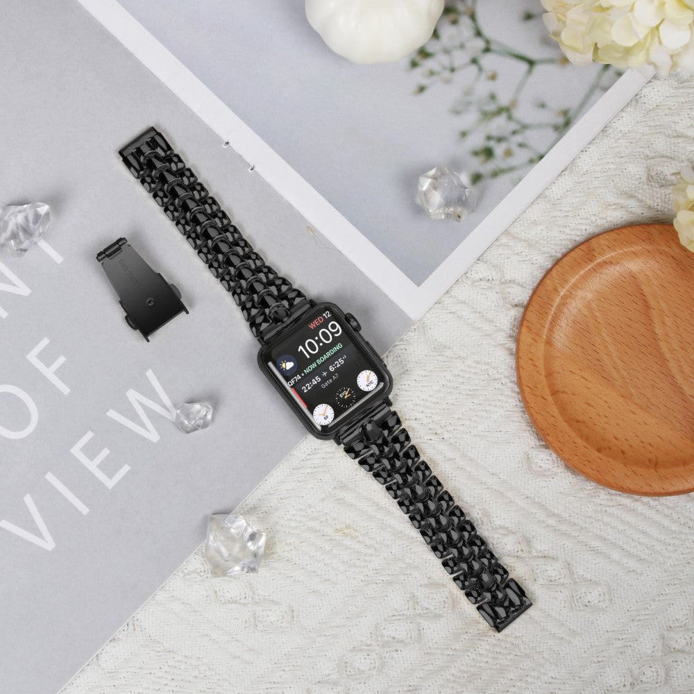 Helt Vildt Elegant Metal Universal Rem passer til Apple Smartwatch - Sort#serie_1