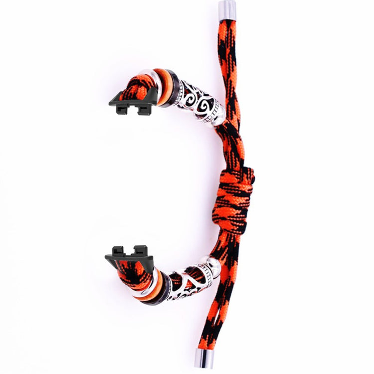 Huawei Band 8 Watch Band Beads Decor Braided Rope Adjustable Wrist Strap - Black Orange Camo#serie_1