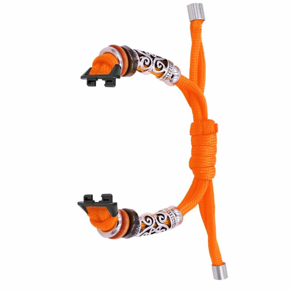Huawei Band 8 Watch Band Beads Decor Braided Rope Adjustable Wrist Strap - Orange#serie_2