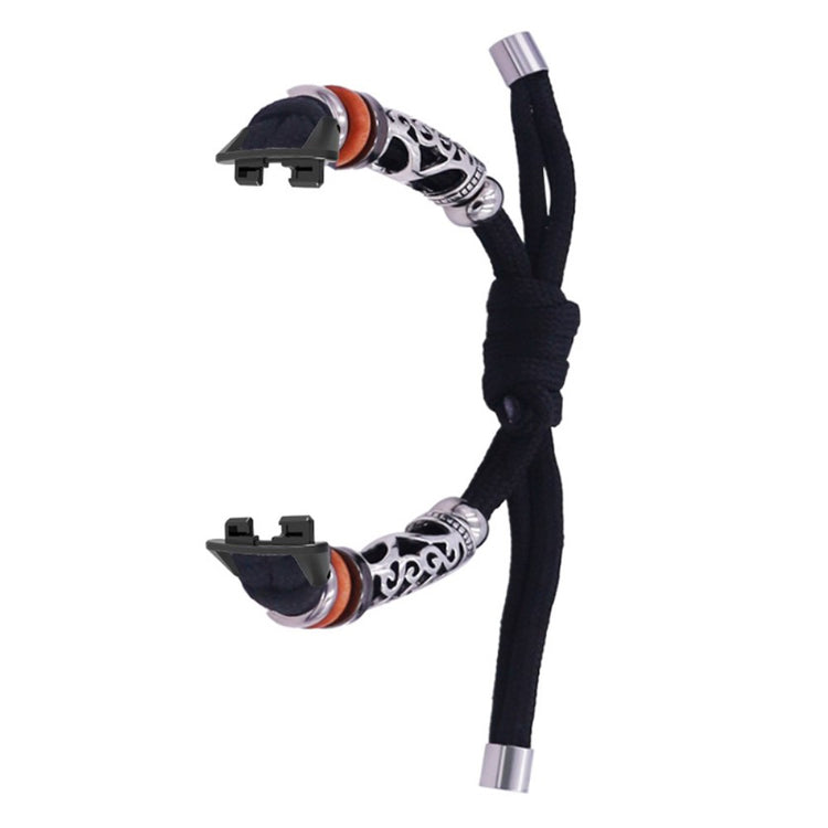 Huawei Band 8 Watch Band Beads Decor Braided Rope Adjustable Wrist Strap - Black#serie_3
