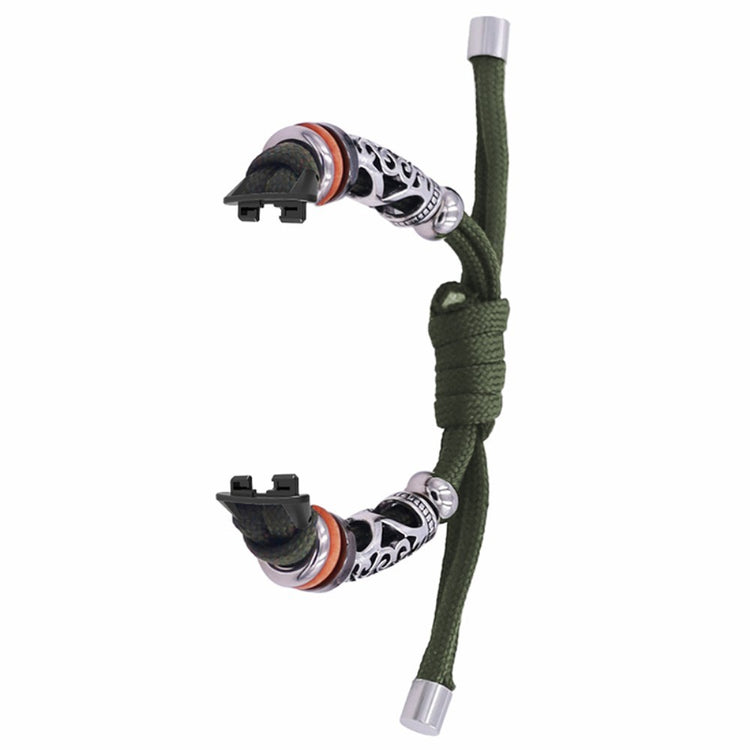 Huawei Band 8 Watch Band Beads Decor Braided Rope Adjustable Wrist Strap - Army Green#serie_5