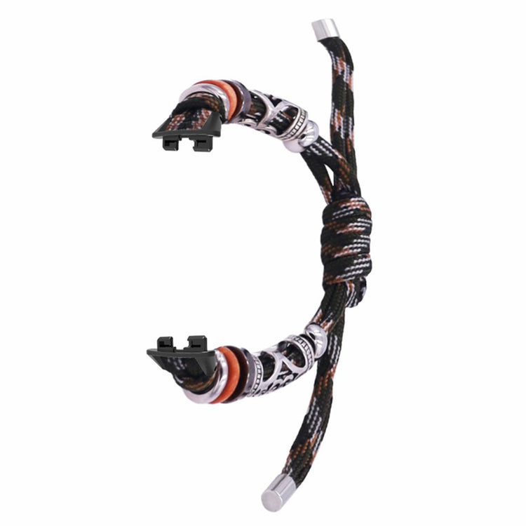 Huawei Band 8 Watch Band Beads Decor Braided Rope Adjustable Wrist Strap - Forest Camo#serie_6