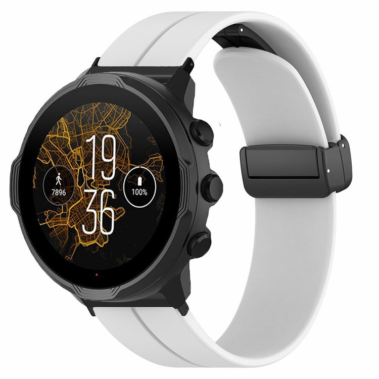 Suunto Spartan Sport Wrist HR Baro / Suunto 7 Silicone Wrist Strap 24mm Watch Band (Thick Spring Bar) - White#serie_1
