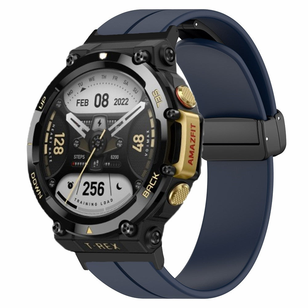 Huami Amazfit T-Rex 2 Silicone Watch Band Magnetic Folding Buckle Wrist Strap - Midnight Blue#serie_10