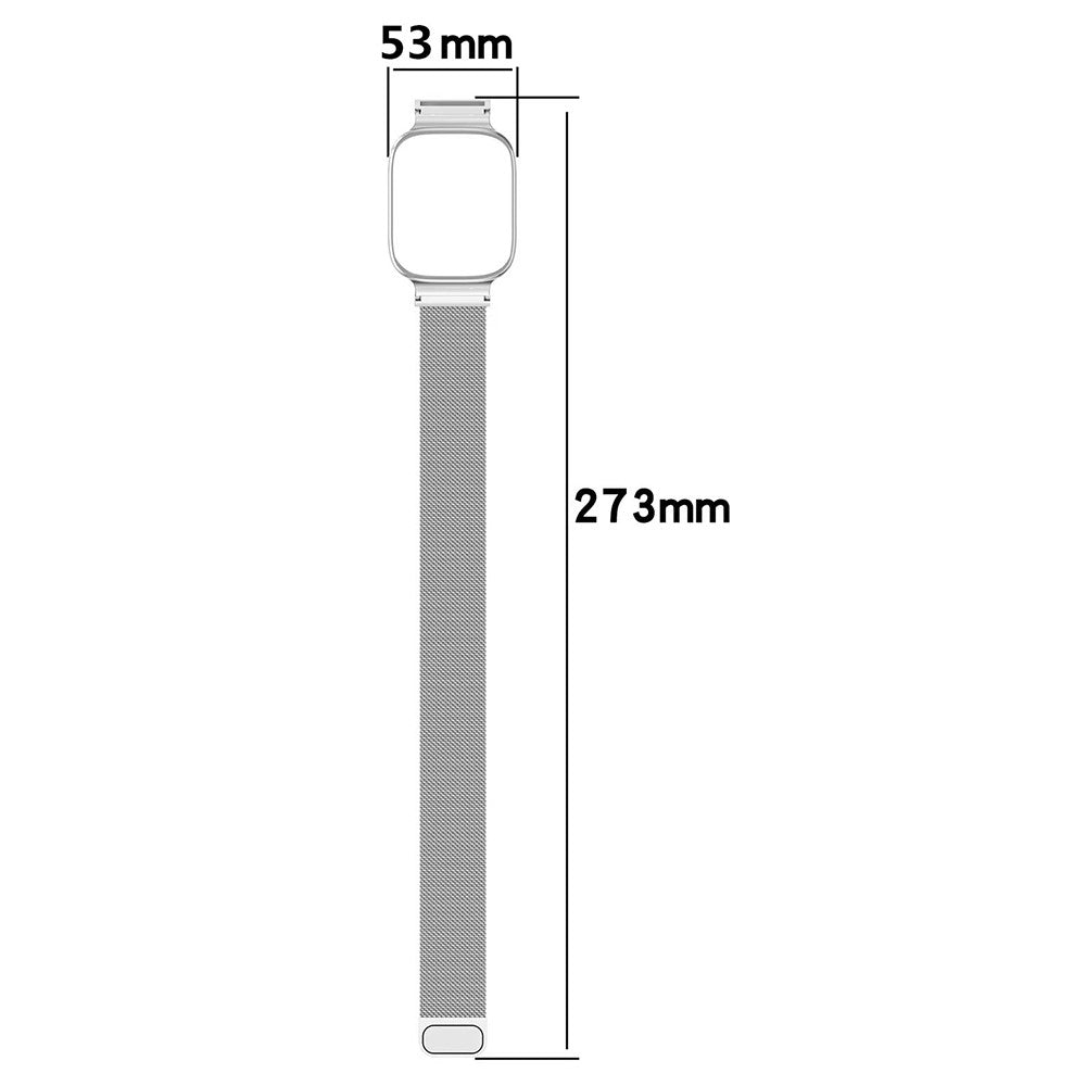 Honor Watch 4 Stainless Steel Mesh Watch Band Magnetic Straps with Watch Case - Silver#serie_2