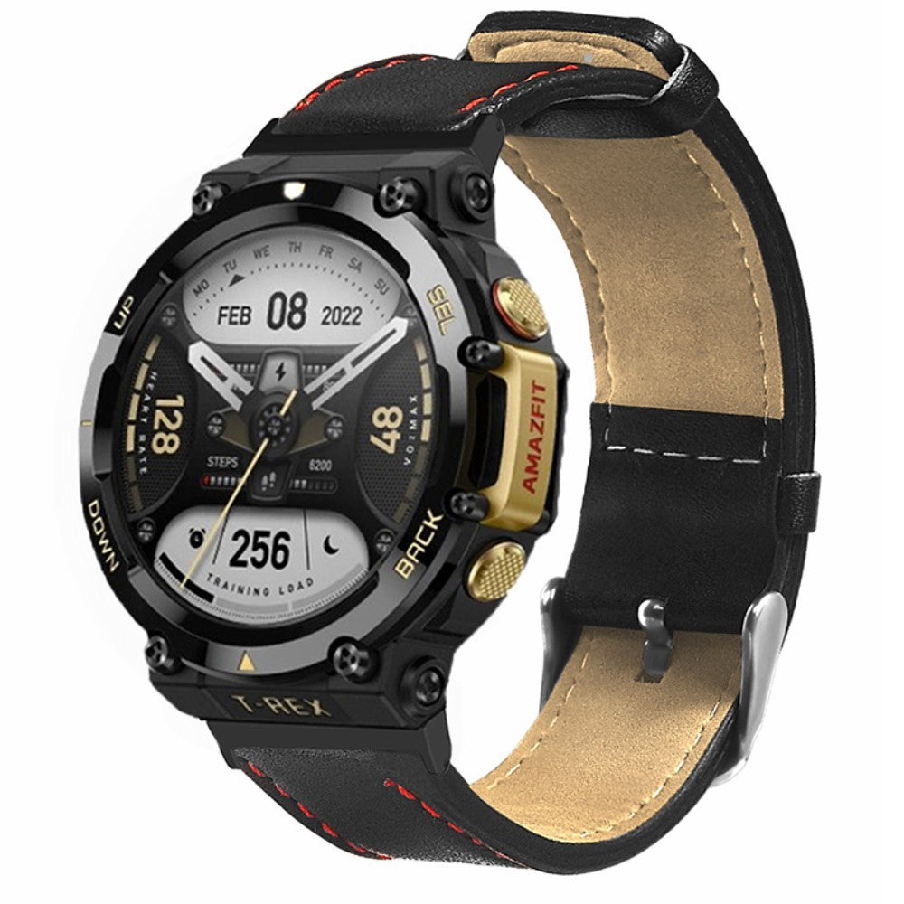 Huami Amazfit T-Rex 2 Watch Strap Stitching Lines Genuine Cow Leather Band Replacement#serie_1