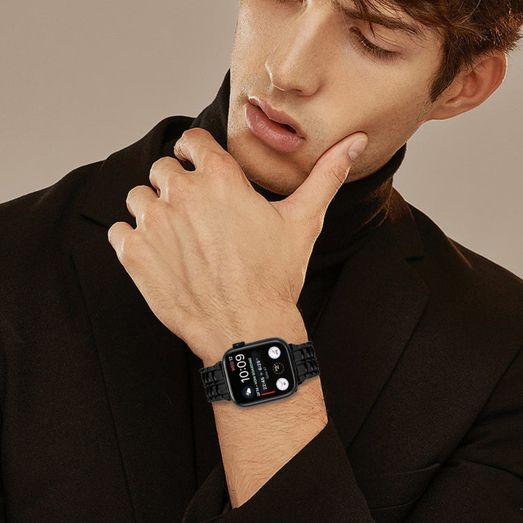 Apple Watch 49mm / 45mm / 44mm / 42mm Metal Watch Band Wrist Strap - Black#serie_1