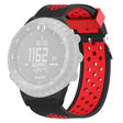 Suunto Core Flexible Watch Bands Dual Color Breathable 22mm Sport Straps - Black+Red