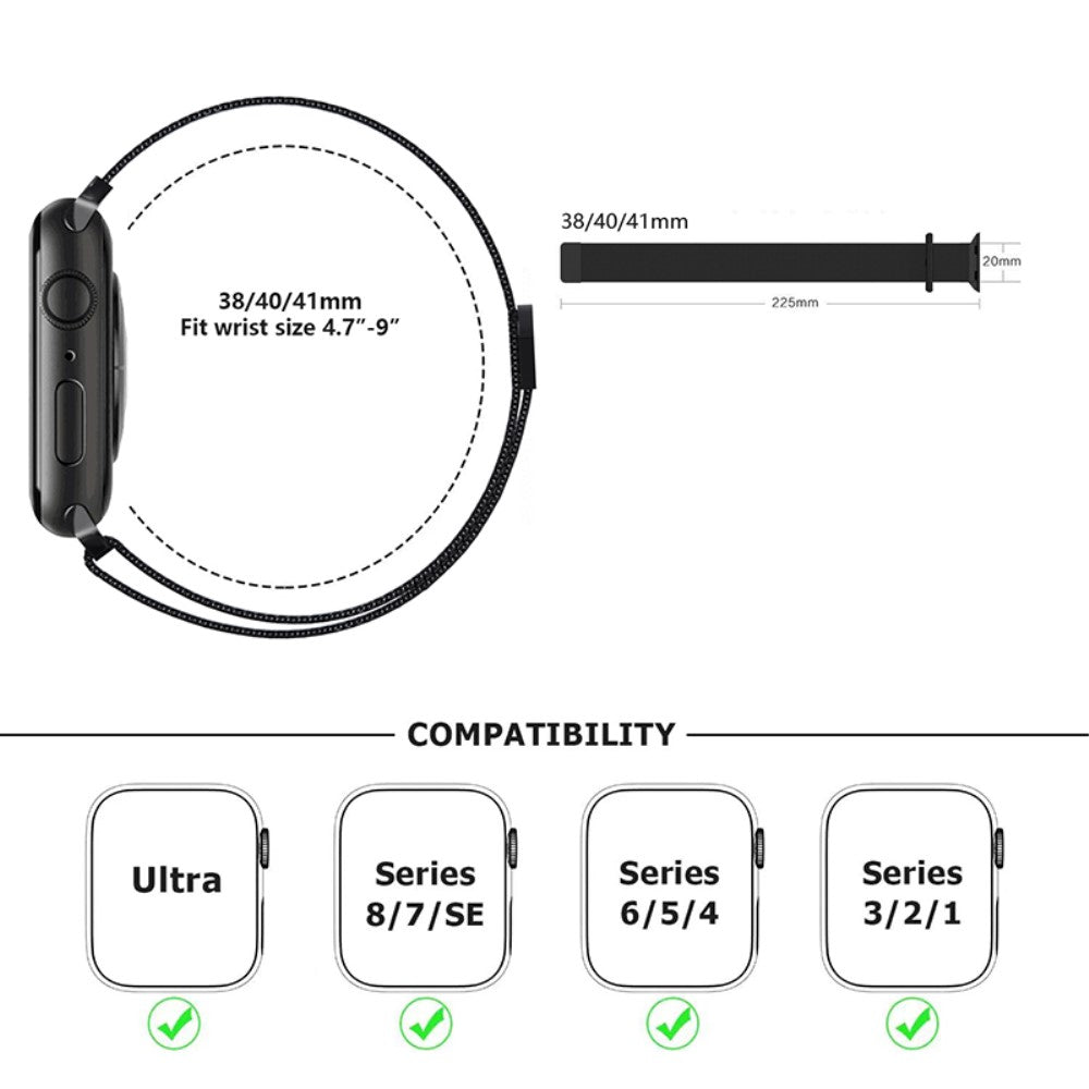 Stilren Metal Universal Rem passer til Apple Smartwatch - Rød#serie_5