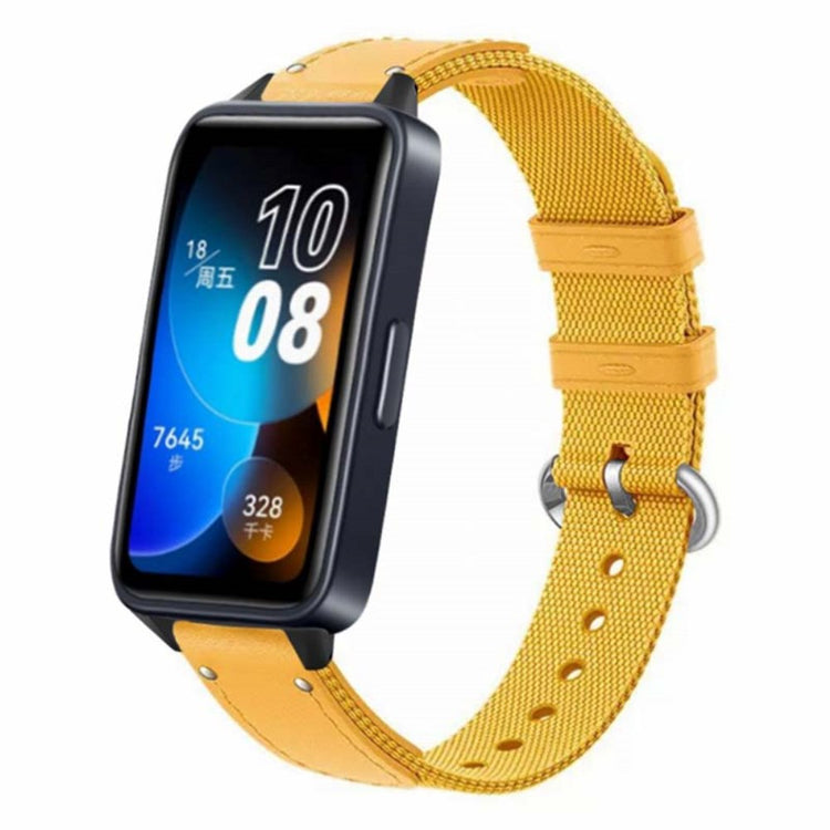 Huawei Band 8 Replacement Watch Band Quick Release Canvas Watch Strap with Alloy Buckle - Yellow#serie_1