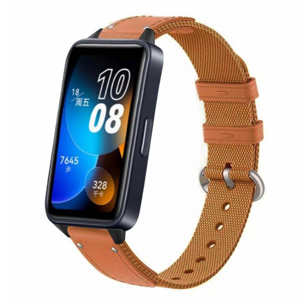 Huawei Band 8 Replacement Watch Band Quick Release Canvas Watch Strap with Alloy Buckle - Brown#serie_2