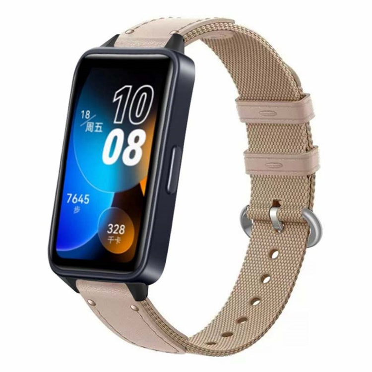 Huawei Band 8 Replacement Watch Band Quick Release Canvas Watch Strap with Alloy Buckle - Beige#serie_4