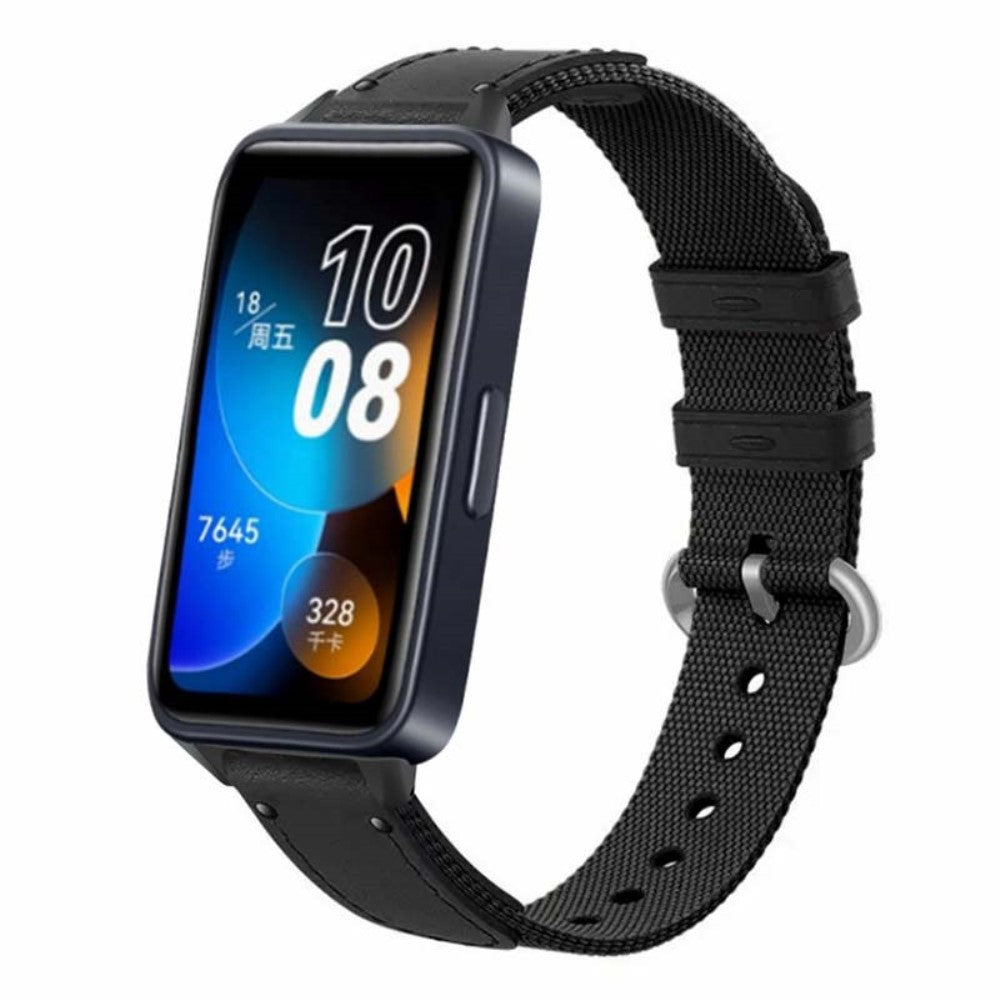 Huawei Band 8 Replacement Watch Band Quick Release Canvas Watch Strap with Alloy Buckle - Black#serie_5