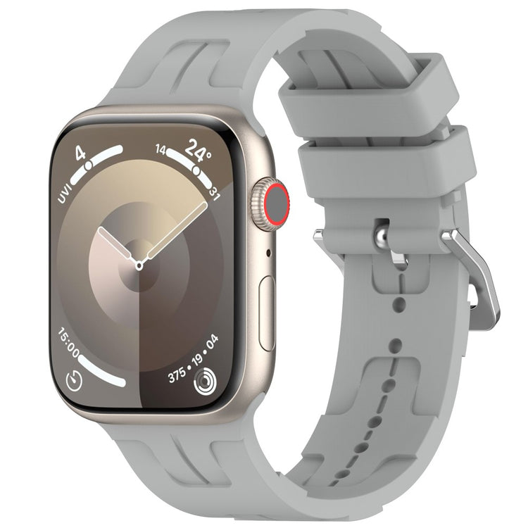 Sejt Silikone Universal Rem passer til Apple Smartwatch - Sølv#serie_8