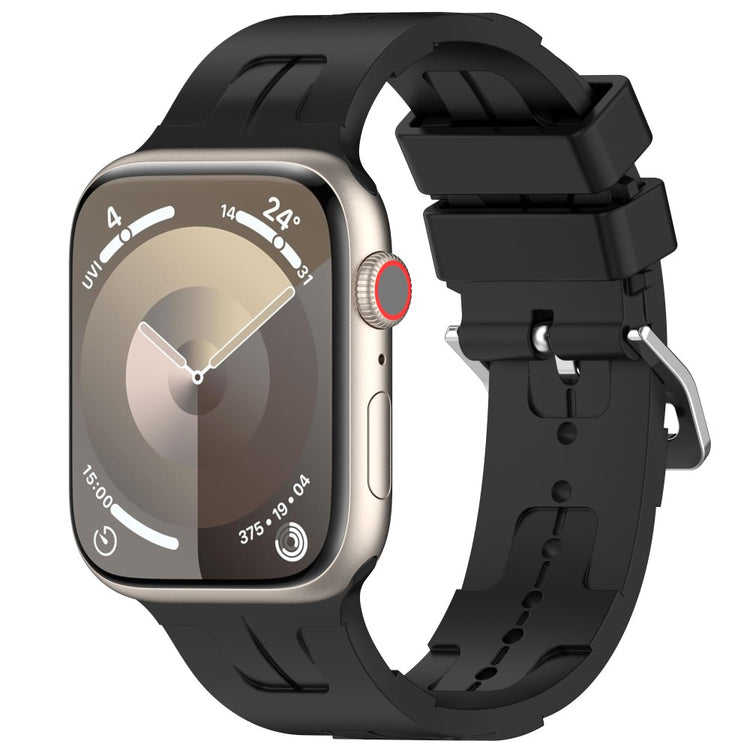 Sejt Silikone Universal Rem passer til Apple Smartwatch - Sort#serie_10