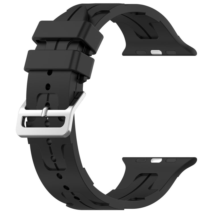 Sejt Silikone Universal Rem passer til Apple Smartwatch - Sort#serie_10