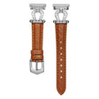 Samsung Galaxy Watch3 45mm / Huawei Watch GT 4 46mm Watch Band 22mm Cowhide Leather Wrist Strap - Light Brown / Rose Gold Buckle Buckle