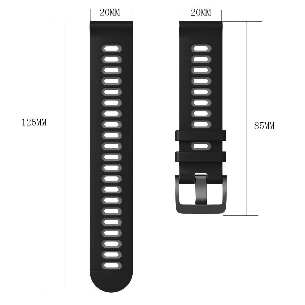 Samsung Galaxy Watch6 Classic 47mm 43mm / GarminActive 5 Flexible Band 20mm Dual Color Watch Strap - Black+Blue#serie_6