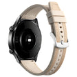 Samsung Galaxy Watch6 Classic 47mm 43mm / GarminActive 5 20mm Watch Band Cowhide Leather Silicone Strap - White+Black