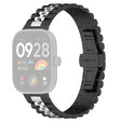 Xiaomi Redmi Watch 4 / Smart Band 8 Pro Stainless Steel Watch Strap Stylish Replacement Band - Black+Silver+Black A