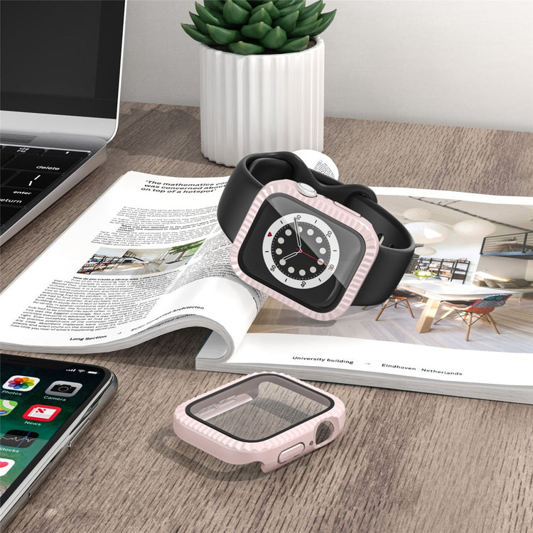 Meget Godt Silikone Og Glas Universal Rem passer til Apple Smartwatch - Pink#serie_4