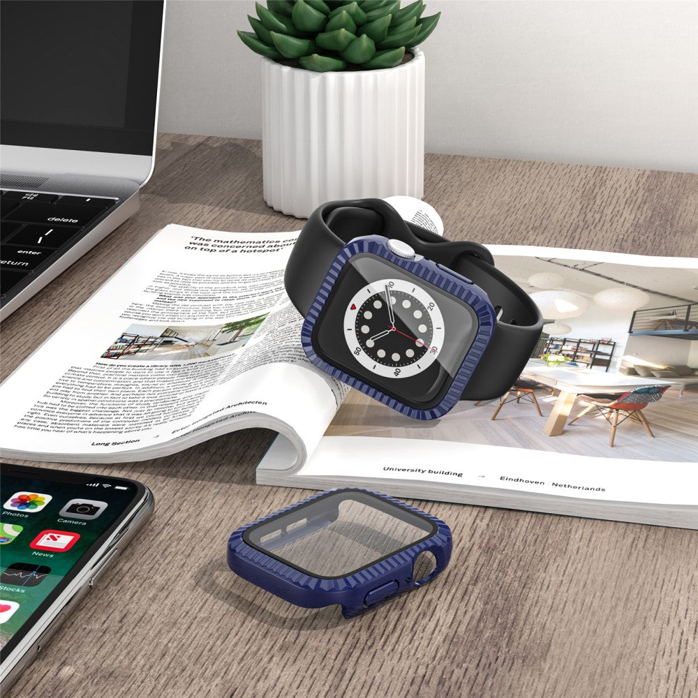 Meget Godt Silikone Og Glas Universal Rem passer til Apple Smartwatch - Blå#serie_6