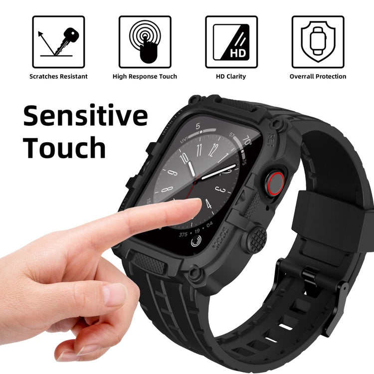 Mega Cool Silikone Universal Rem passer til Apple Smartwatch - Sort#serie_1