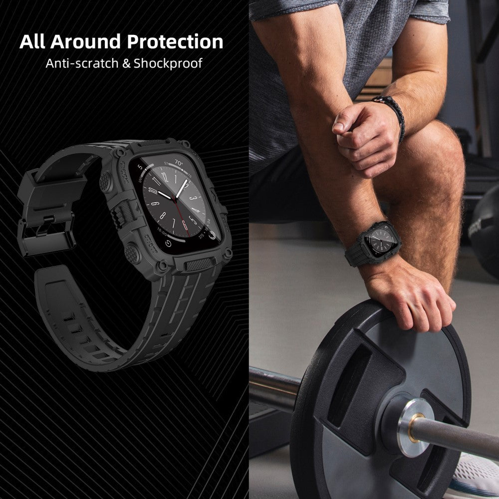 Mega Cool Silikone Universal Rem passer til Apple Smartwatch - Sort#serie_1
