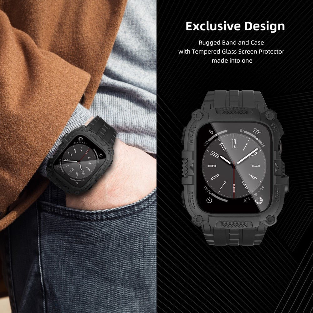 Mega Cool Silikone Universal Rem passer til Apple Smartwatch - Sort#serie_1