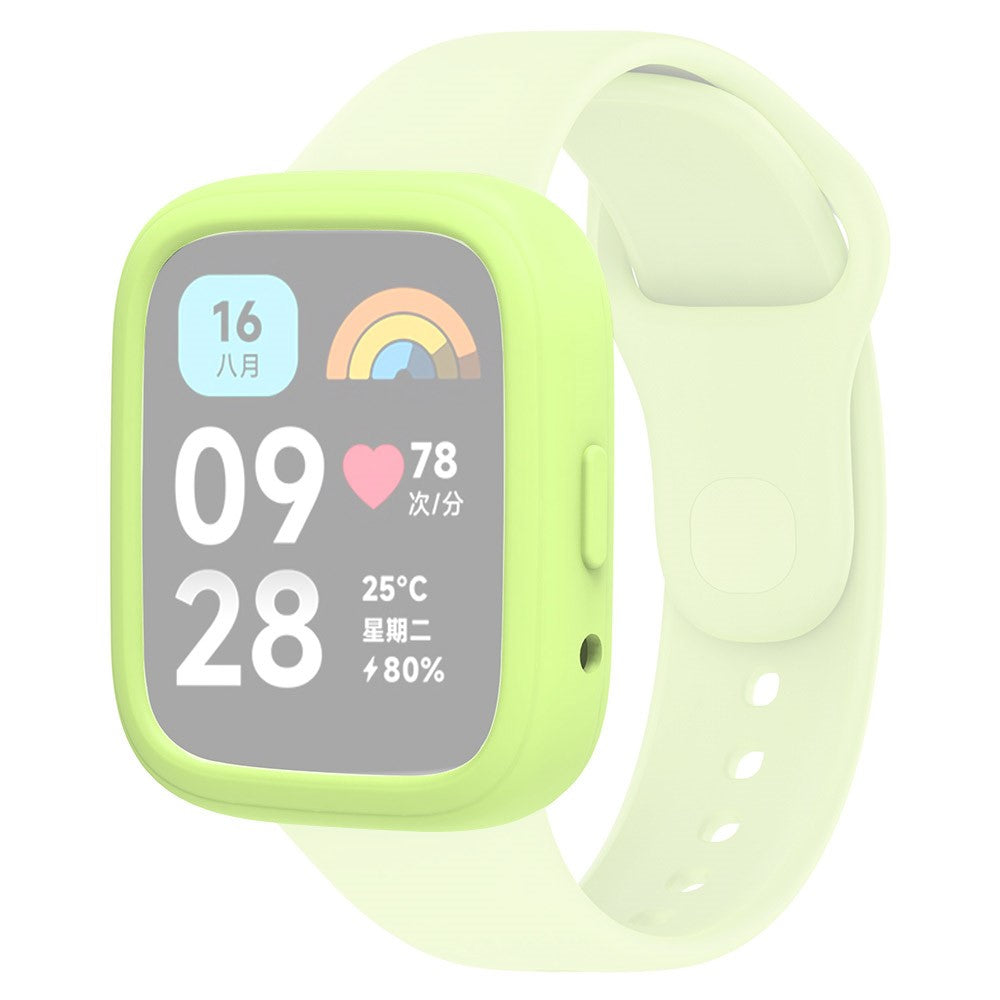 Beskyttende Silikone Universal Bumper passer til Xiaomi Redmi Watch 3 Active / Xiaomi Mi Watch Lite 3 - Grøn#serie_12