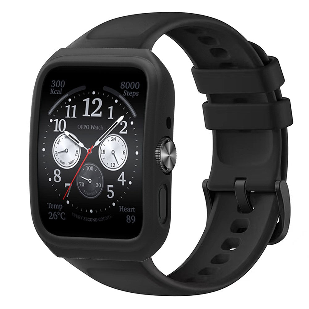 Silicone Watch Case Oppo Watch 3 Pro / Watch 4 Pro Scratch Resistant Frame Watch Cover - Black#serie_4