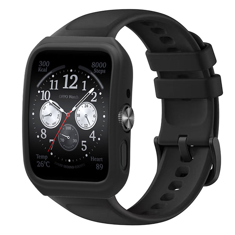 Silicone Watch Case Oppo Watch 3 Pro / Watch 4 Pro Scratch Resistant Frame Watch Cover - Black#serie_4
