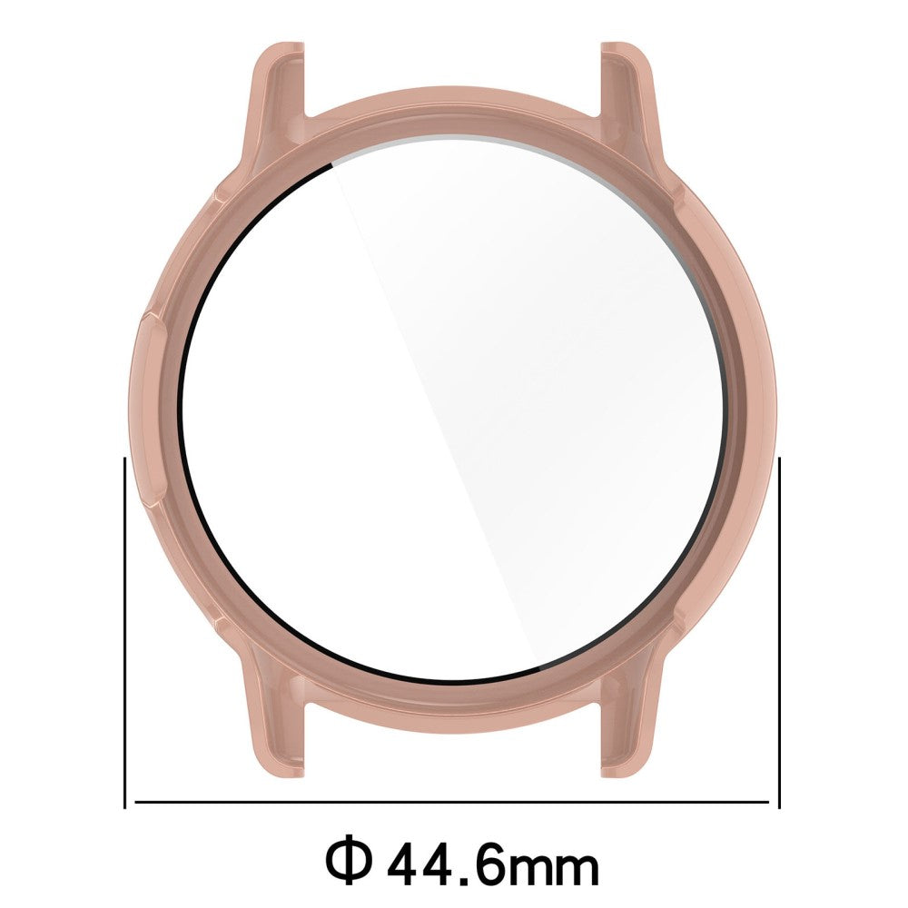 Garmin Vivoactive / Garmin Active 5 Hard Bump Resistant Bumper Case with Tempered Glass Screen Protector Watch Case Cover - Pink#serie_1