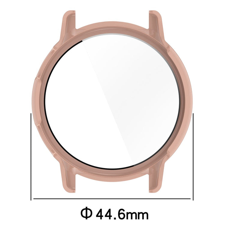 Garmin Vivoactive / Garmin Active 5 Hard Bump Resistant Bumper Case with Tempered Glass Screen Protector Watch Case Cover - Ivory White#serie_6