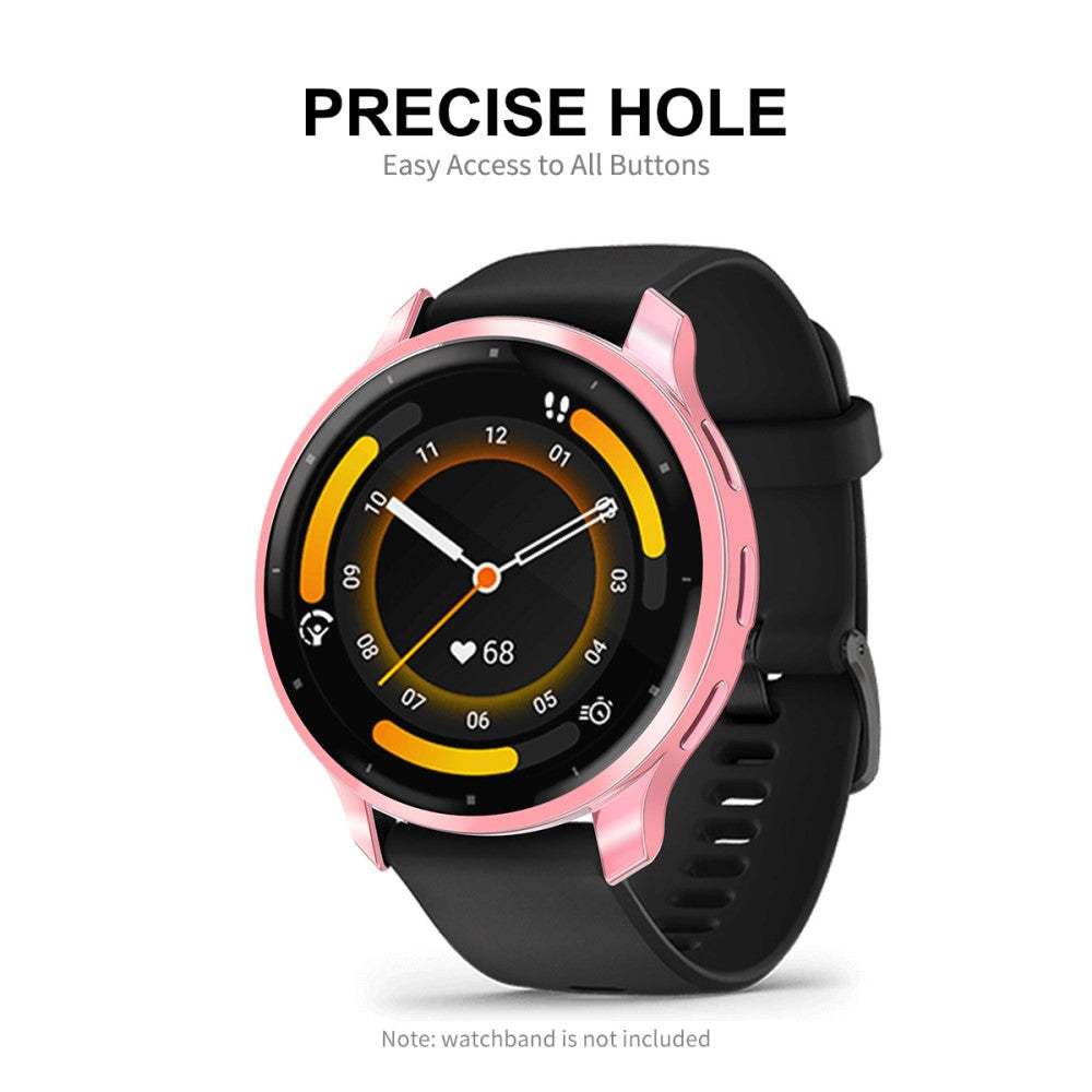 Super Godt Cover med Skærmbeskytter i Silikone passer til Garmin Venu 3 - Pink#serie_1