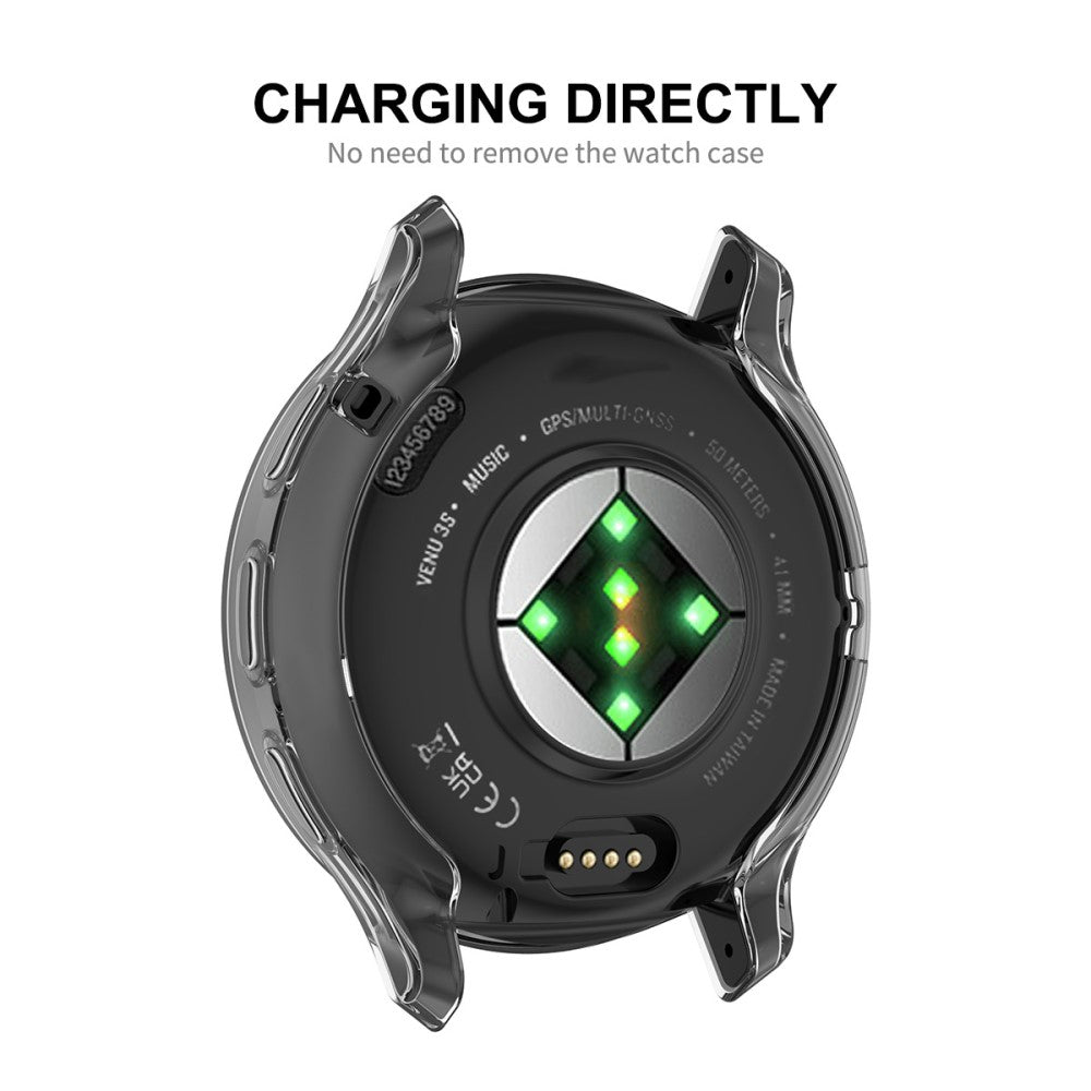 Alle Tiders Silikone Cover passer til Garmin Venu 3S - Gennemsigtig#serie_6
