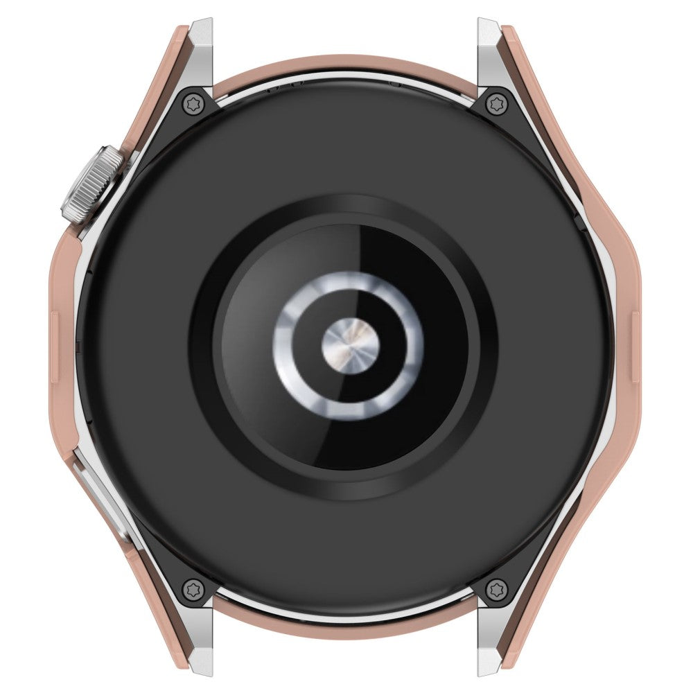 Godt Cover med Skærmbeskytter i Silikone og Glas passer til Huawei Watch 4 Pro - Pink#serie_1