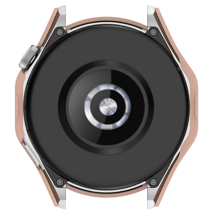 Godt Cover med Skærmbeskytter i Silikone og Glas passer til Huawei Watch 4 Pro - Pink#serie_1