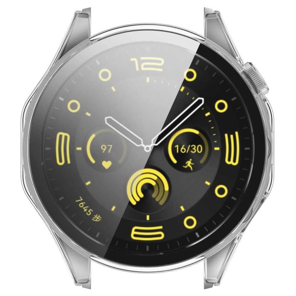 Godt Cover med Skærmbeskytter i Silikone og Glas passer til Huawei Watch 4 Pro - Gennemsigtig#serie_3