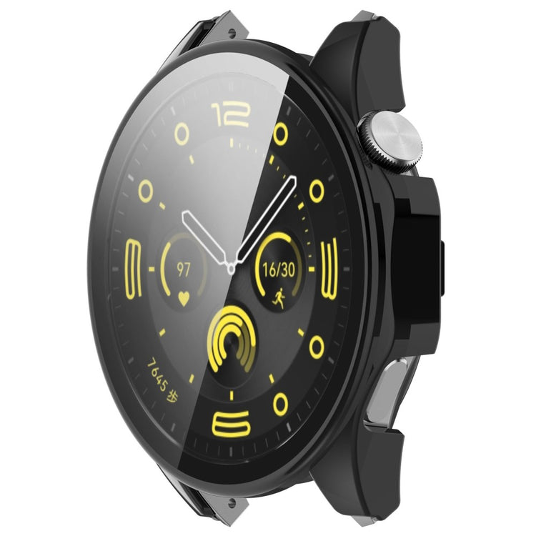 Godt Cover med Skærmbeskytter i Silikone og Glas passer til Huawei Watch 4 Pro - Blå#serie_6