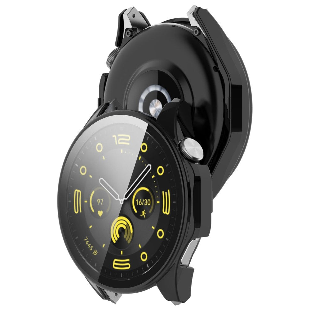 Godt Cover med Skærmbeskytter i Silikone og Glas passer til Huawei Watch 4 Pro - Blå#serie_6