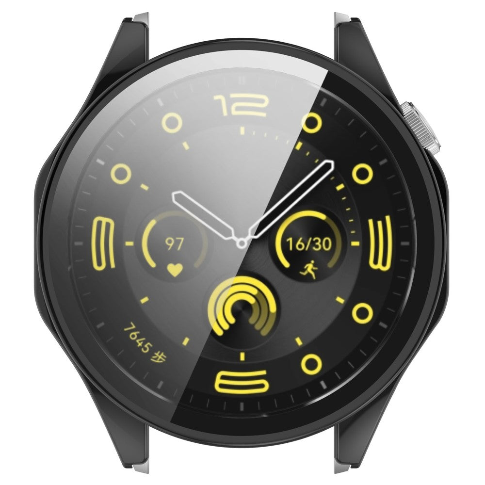 Godt Cover med Skærmbeskytter i Silikone og Glas passer til Huawei Watch 4 Pro - Blå#serie_6