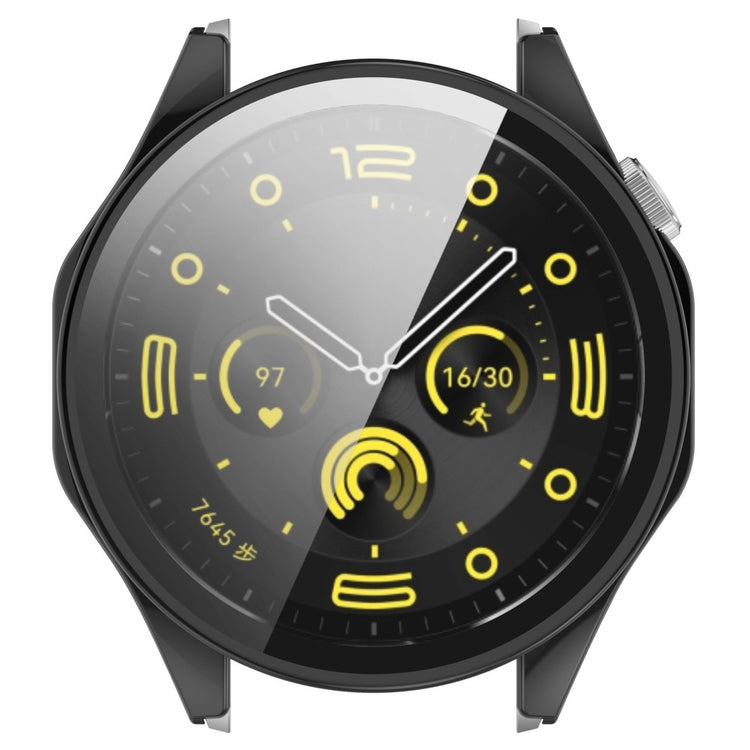Godt Cover med Skærmbeskytter i Silikone og Glas passer til Huawei Watch 4 Pro - Blå#serie_6