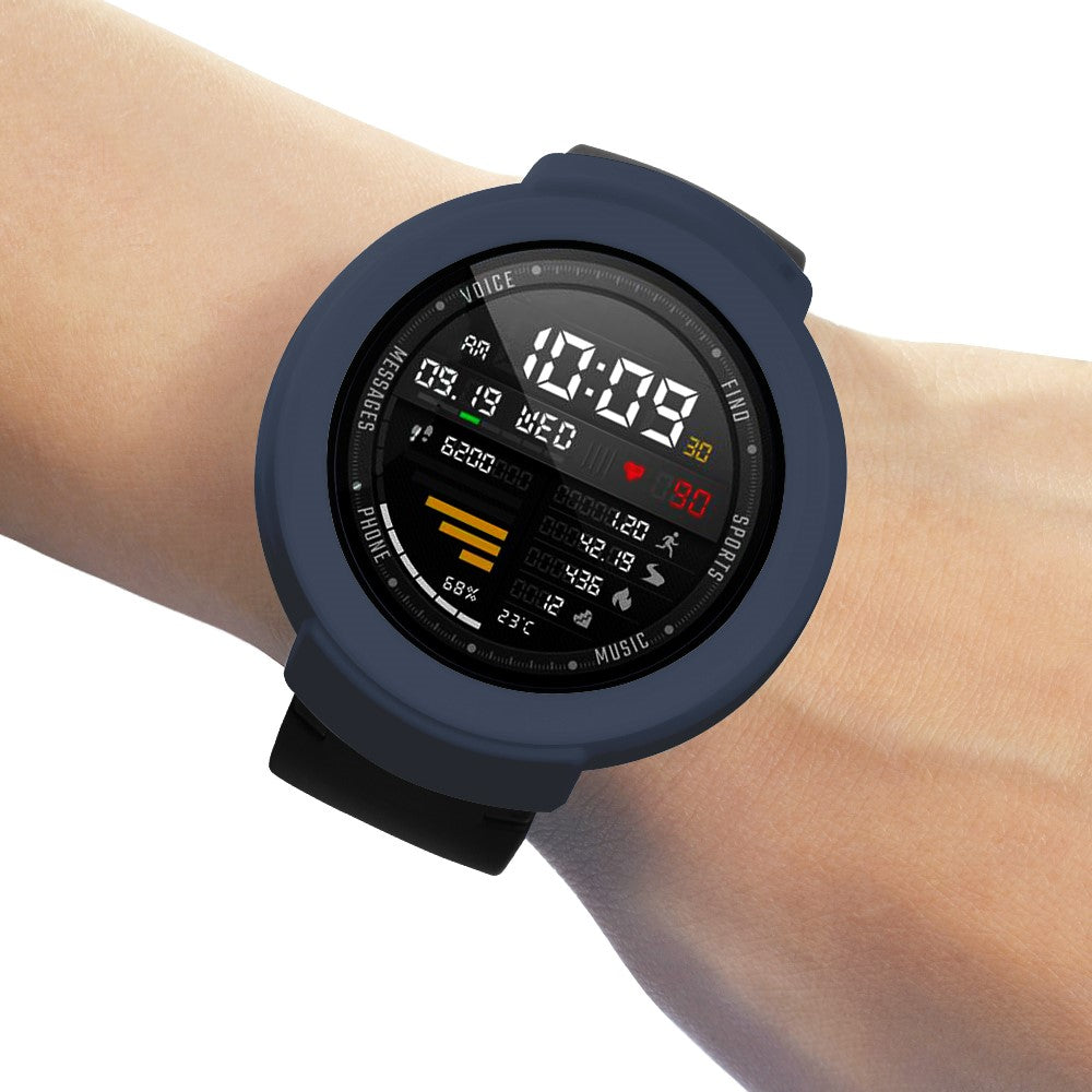 Huami Amazfit Verge / Verge Lite Silicone Bumper Frame Hollowed Protective Cover - Midnight Blue#serie_9