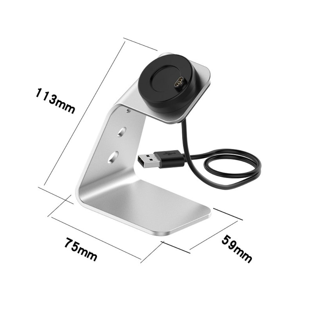 Garmin Venu 3 / Venu 3S / Vivoactiv 5 Watch Charger Stand Aluminium Alloy Charging Dock with Data Function - Right Port - Right Port / Grey#serie_2